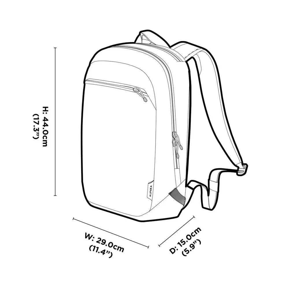 NWT Alpaka Aero Pack 16L Backpack Travel Bag Black | Axoflux 210D